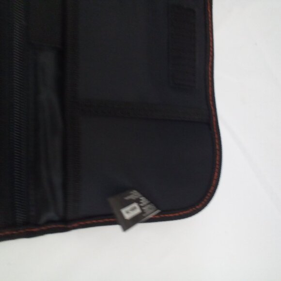 Harley Davidson Clutch Wallet Tri-Fold Zipper Pocket 10.5" x 5" Black Orange - Picture 9 of 13